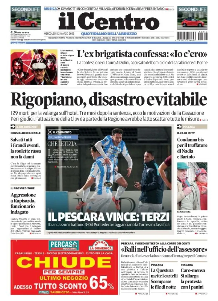 Prima-pagina-il centro-oggi-edizione-del-2025-03-12